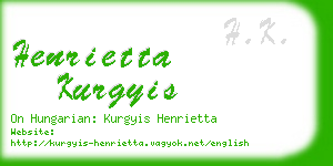 henrietta kurgyis business card